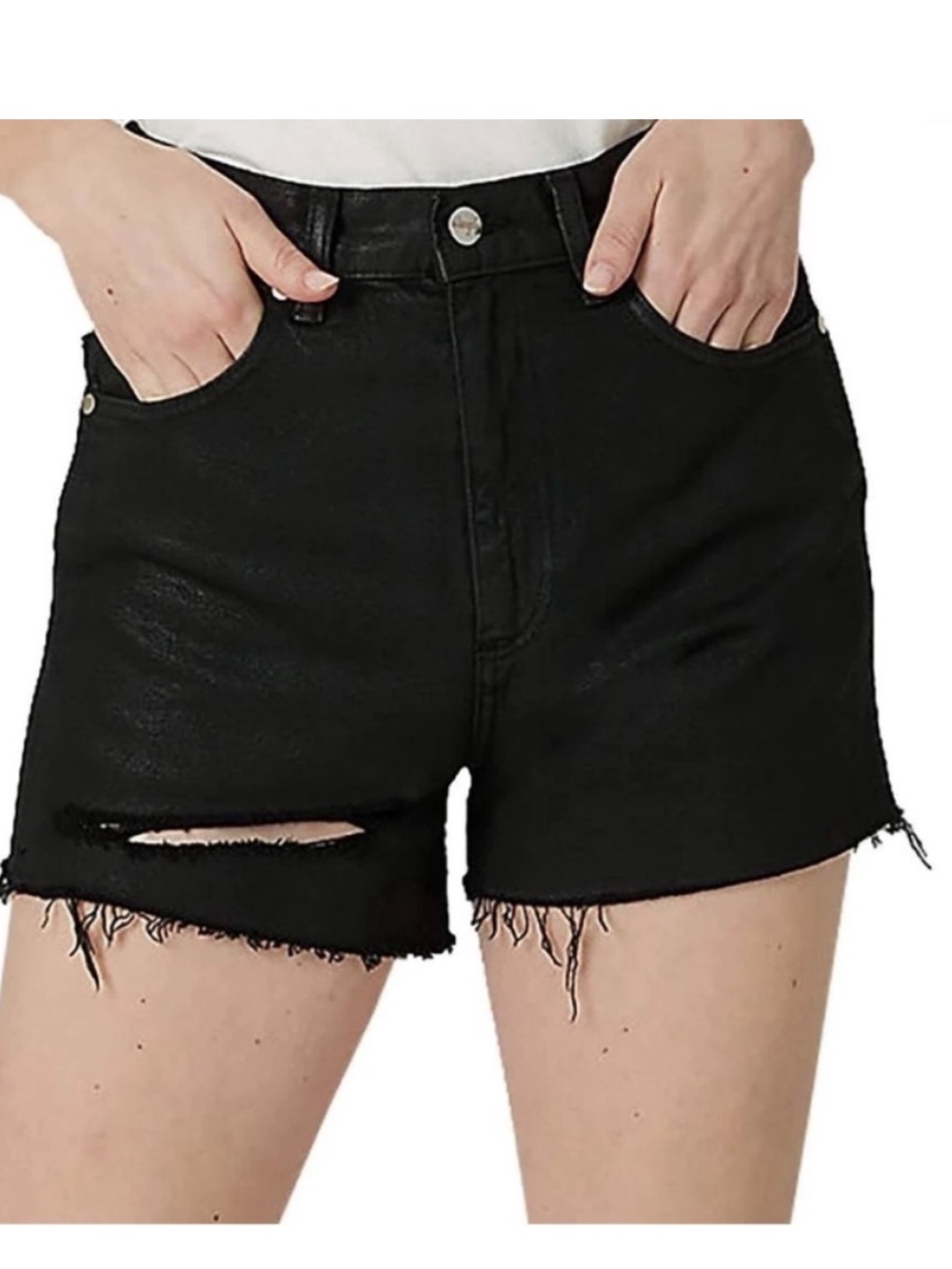Wrangler x Fender 34 Shorts Legends Festival High Rise Distressed in black NWT